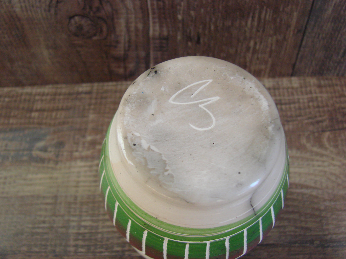 Small Native American Hand Etched Horse Hair Pottery - Benally