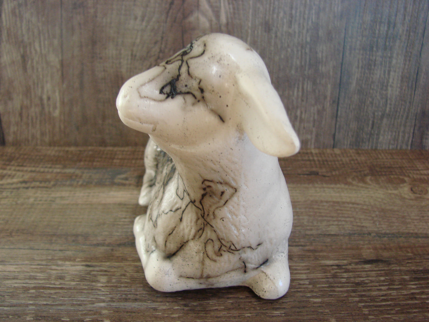 Native American Pottery Horse Hair Lamb Sculpture by Vail