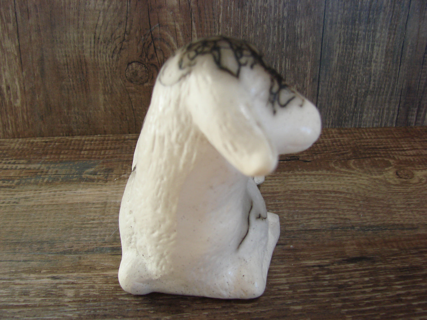 Native American Pottery Horse Hair Lamb Sculpture by Vail