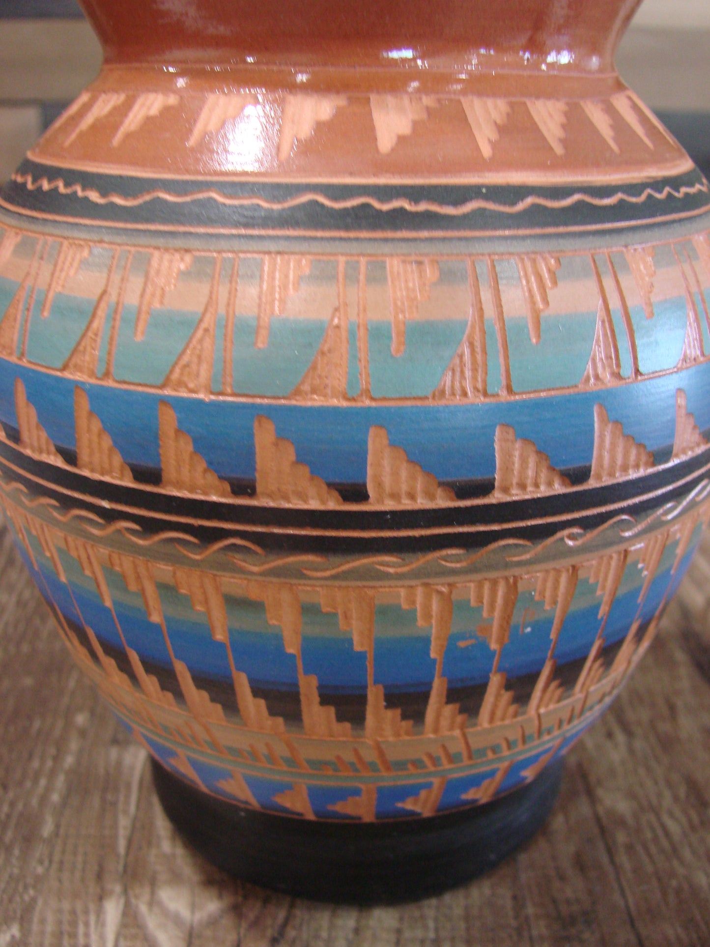 Native American Hand Etched & Hand Painted Pottery - Gilmore