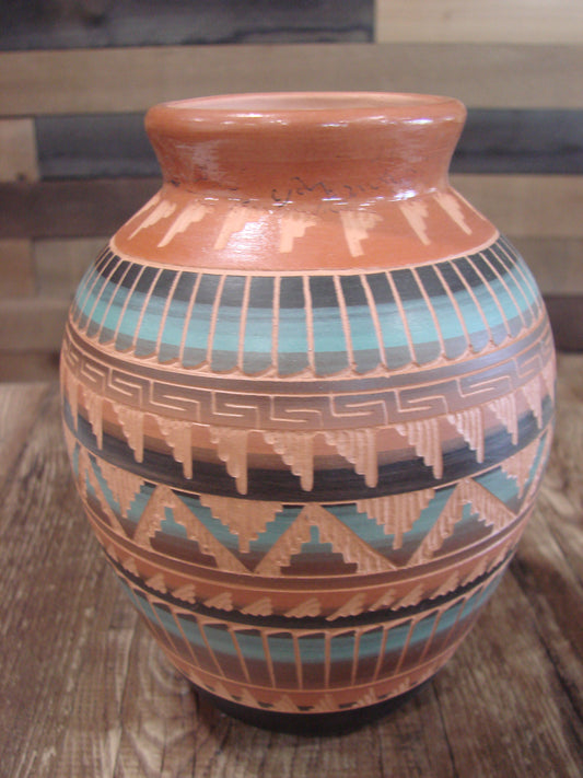 Native American Hand Etched & Hand Painted Pottery - Gilmore