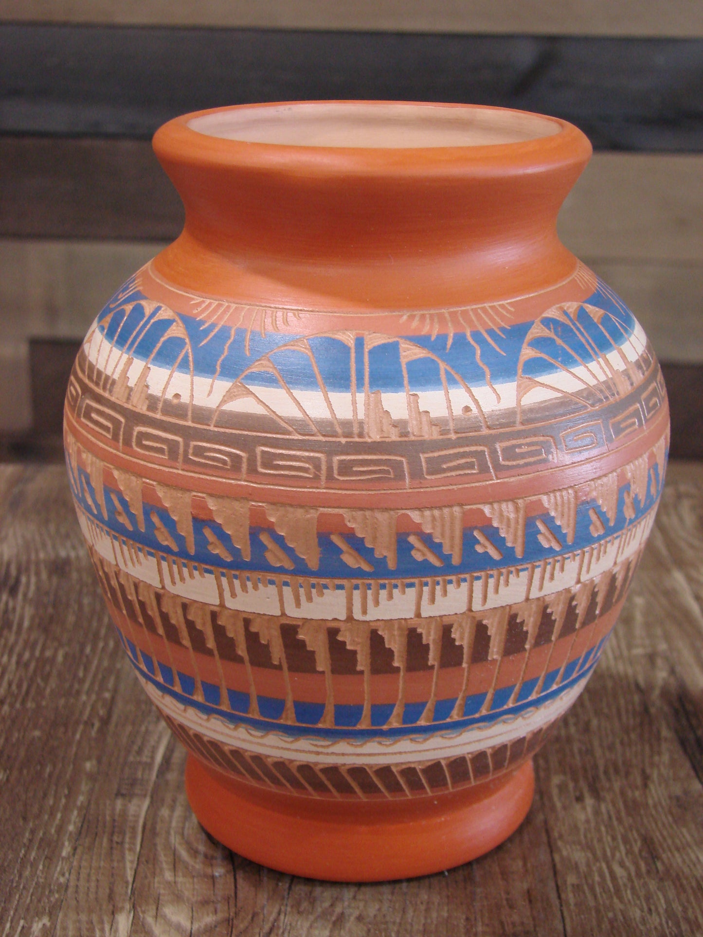 Native American Hand Etched & Hand Painted Pottery - Gilmore