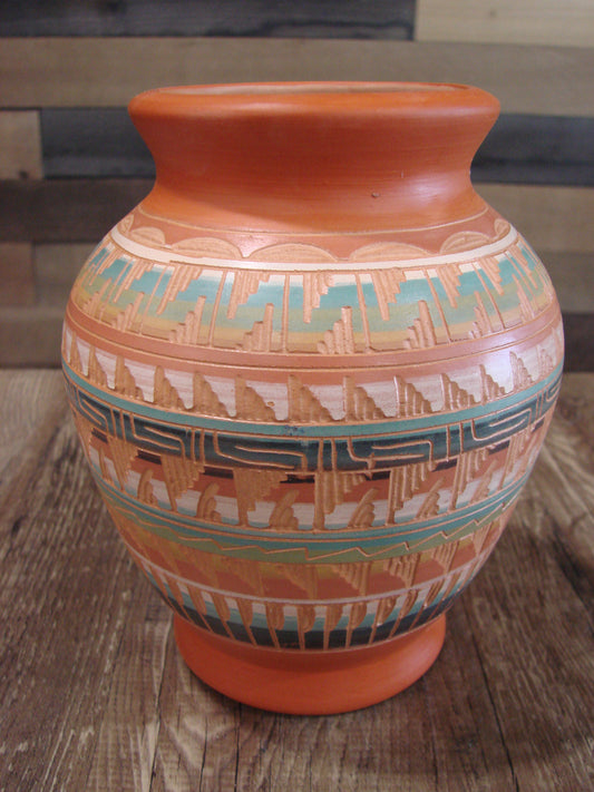Native American Hand Etched & Hand Painted Pottery - Gilmore