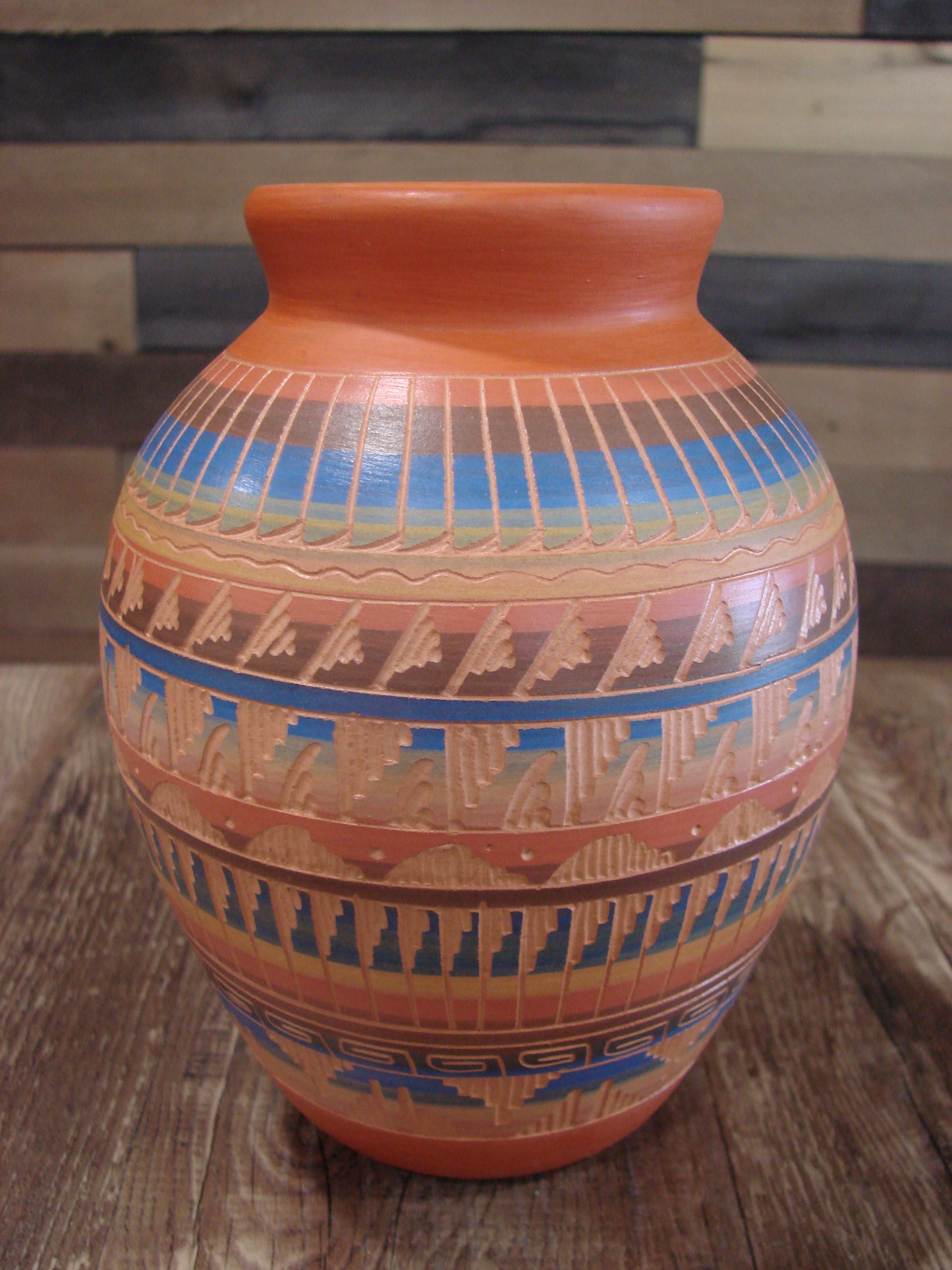 Native American Hand Etched & Hand Painted Pottery - Gilmore