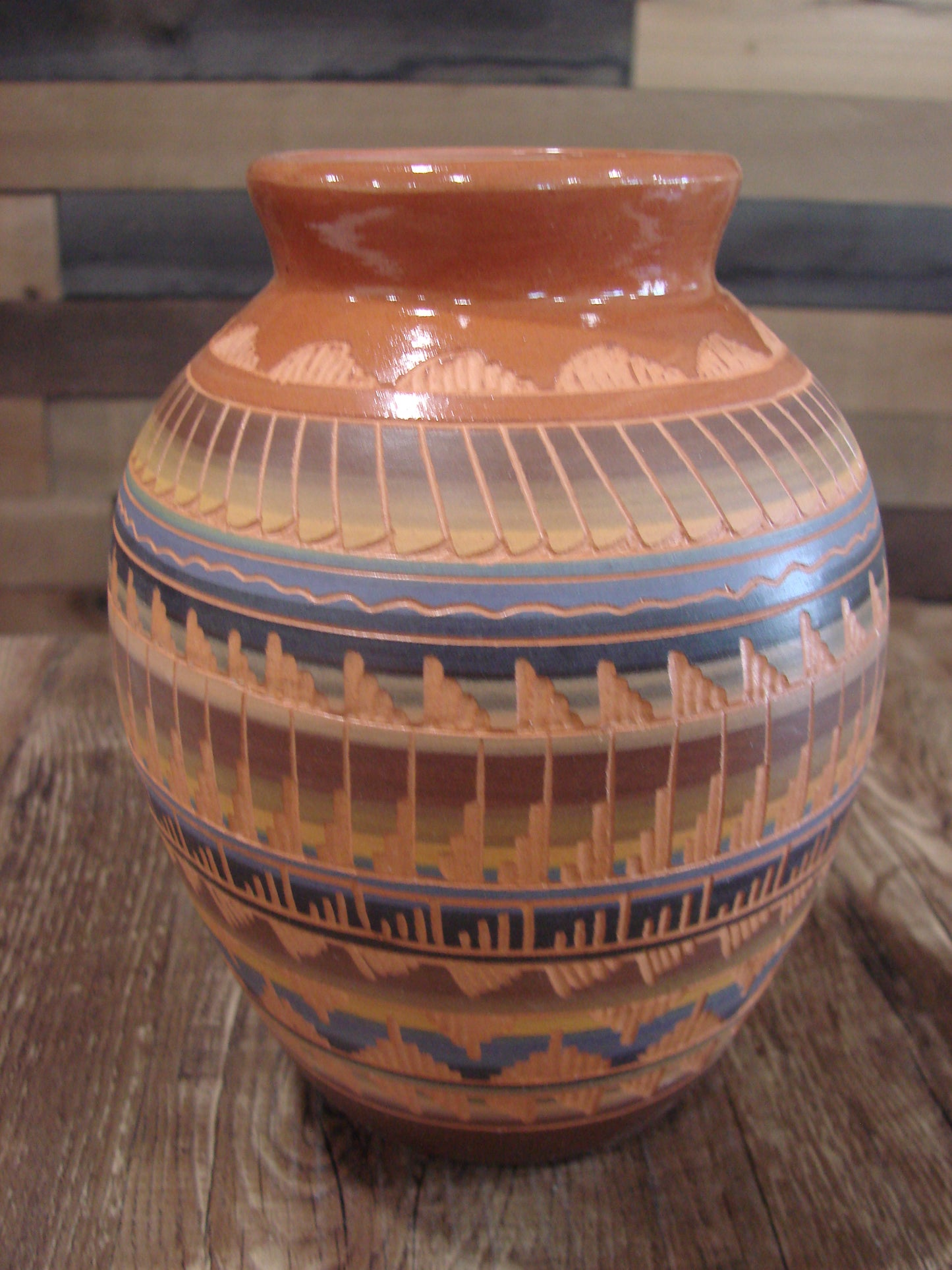 Native American Hand Etched & Hand Painted Pottery - Gilmore