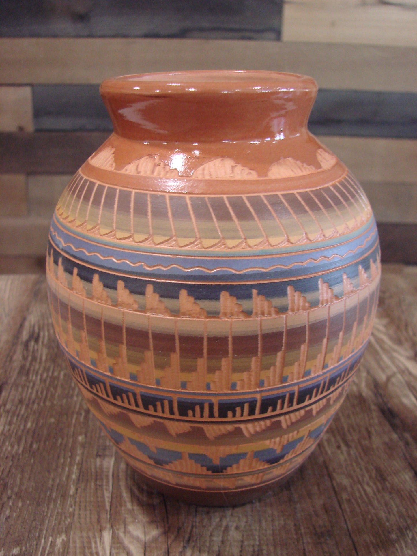 Native American Hand Etched & Hand Painted Pottery - Gilmore