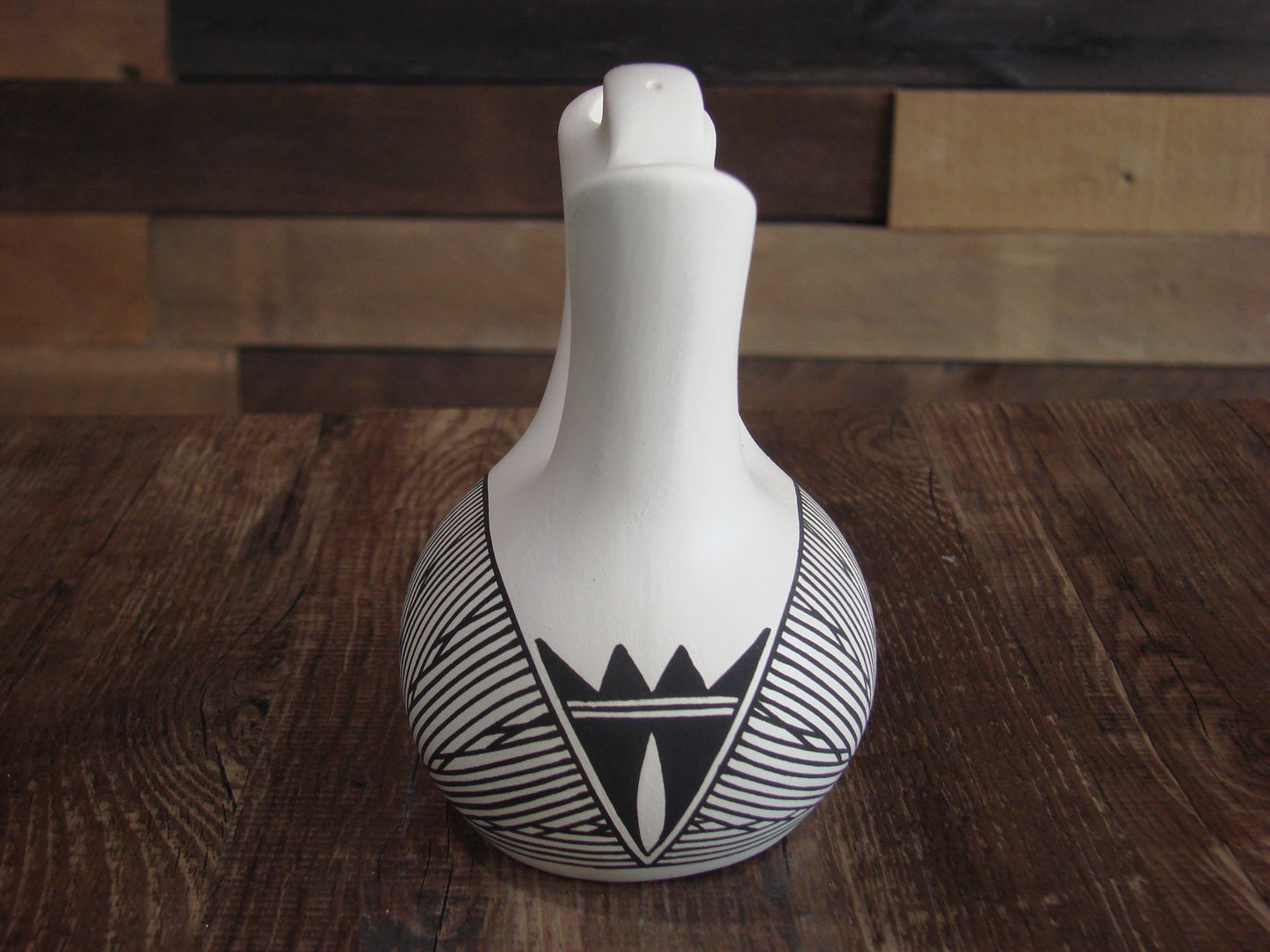 Small Native American Fine Line Hand Painted Wedding Vase Pottery by Ortiz