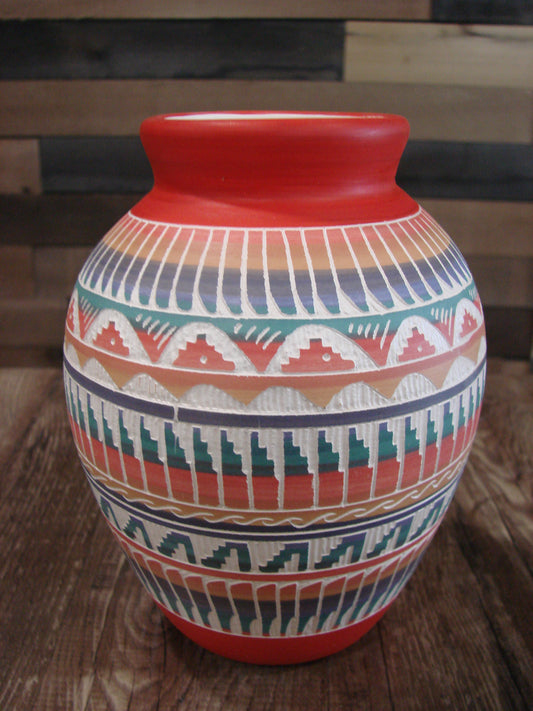 Native American Hand Etched & Hand Painted Pottery - Gilmore