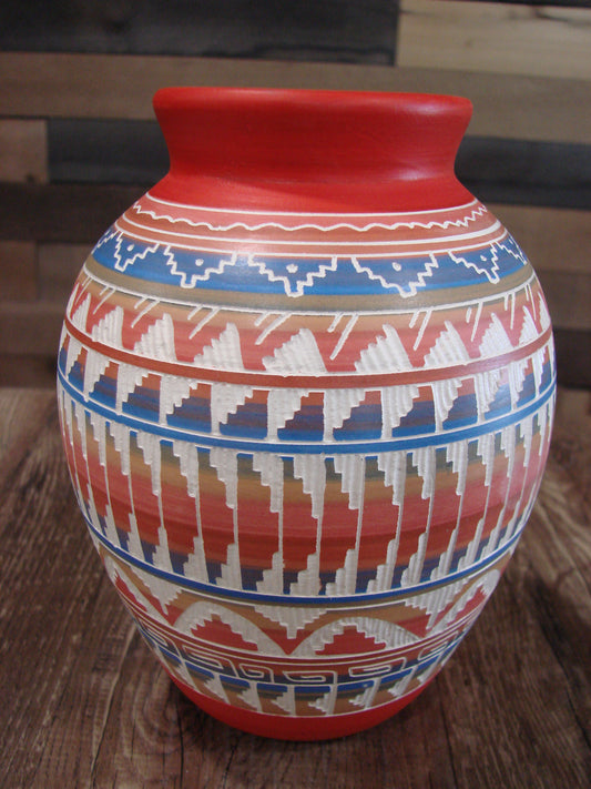 Native American Hand Etched & Hand Painted Pottery - Gilmore