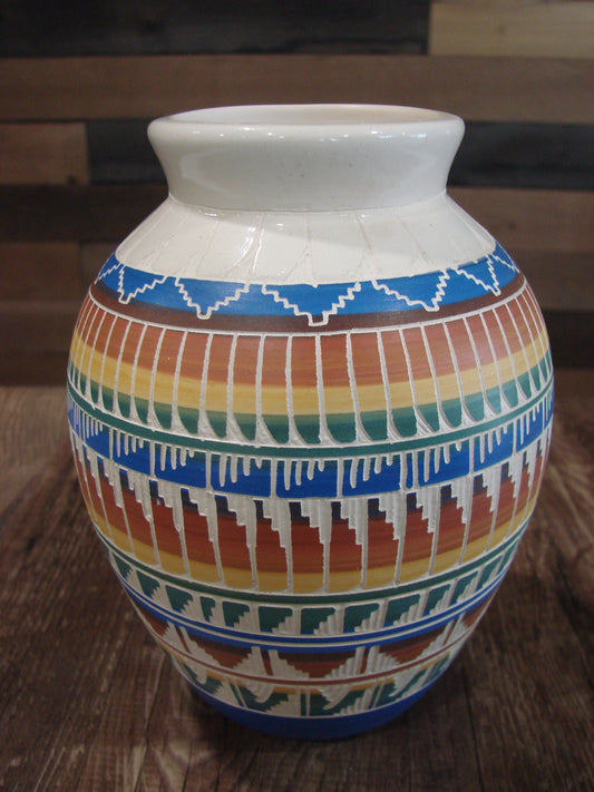 Native American Hand Etched & Hand Painted Pottery - Gilmore