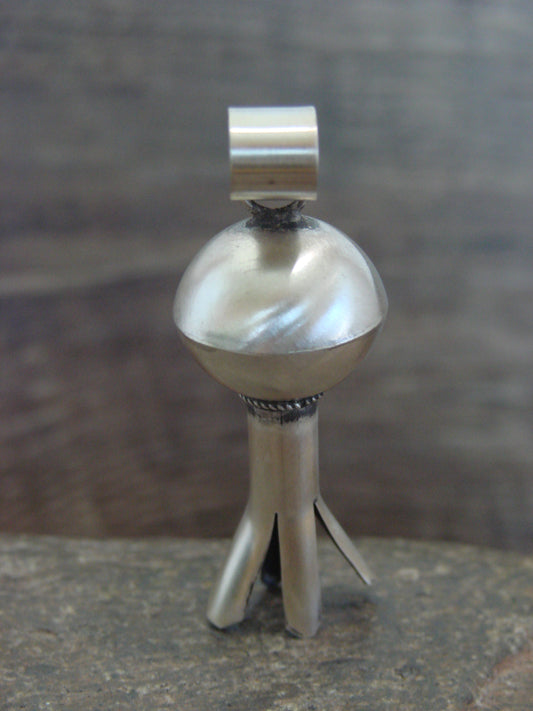 Native American Sterling Silver Squash Blossom Pendant Signed Smith