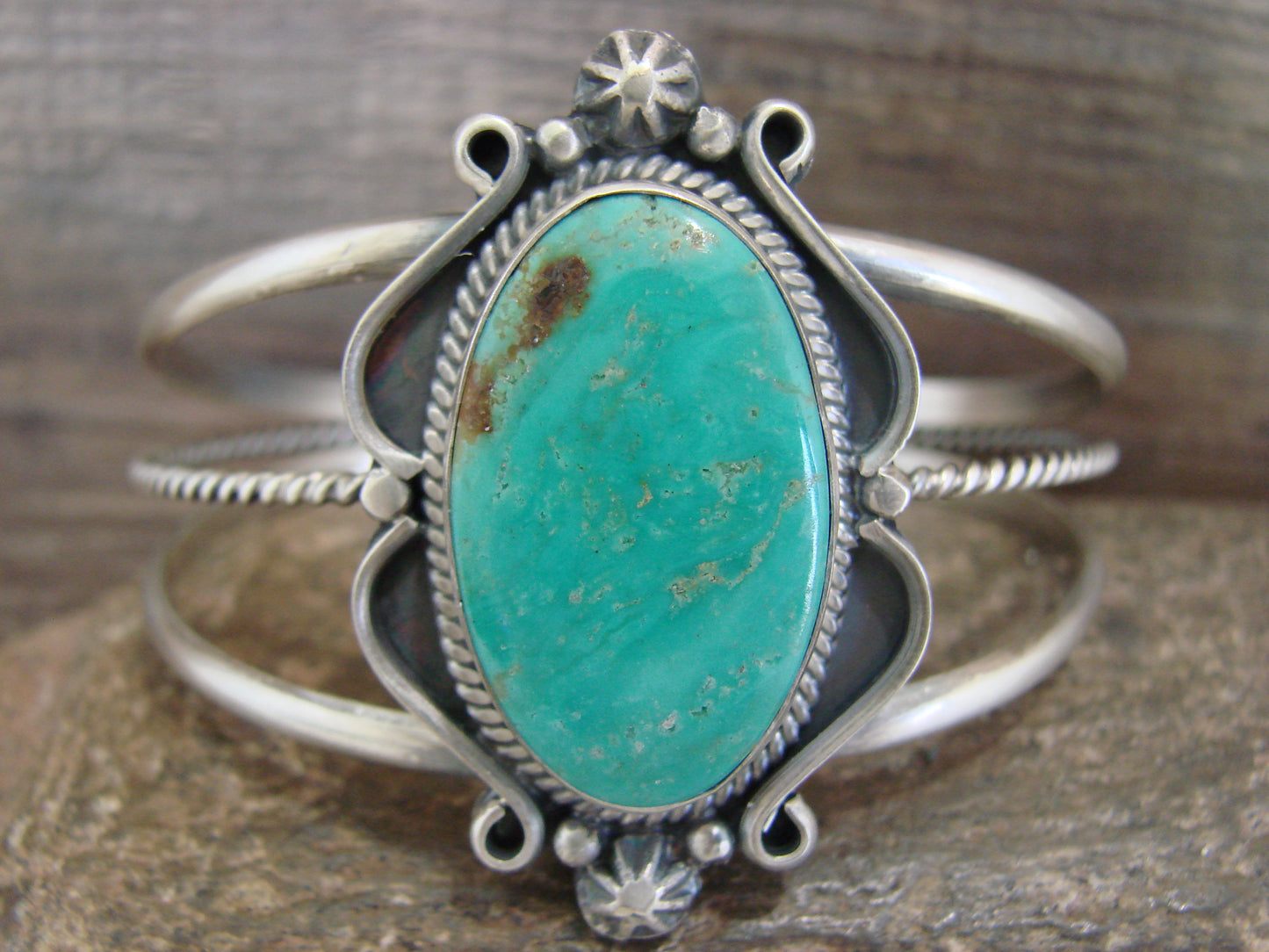 Native American Sterling Silver & Turquoise Bracelet by McCray