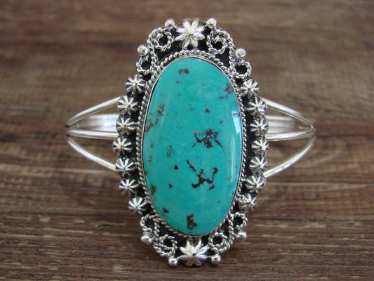 Native American Sterling Silver & Turquoise Bracelet - Cayaditto