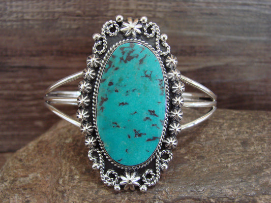 Native American Sterling Silver & Turquoise Bracelet - Cayaditto