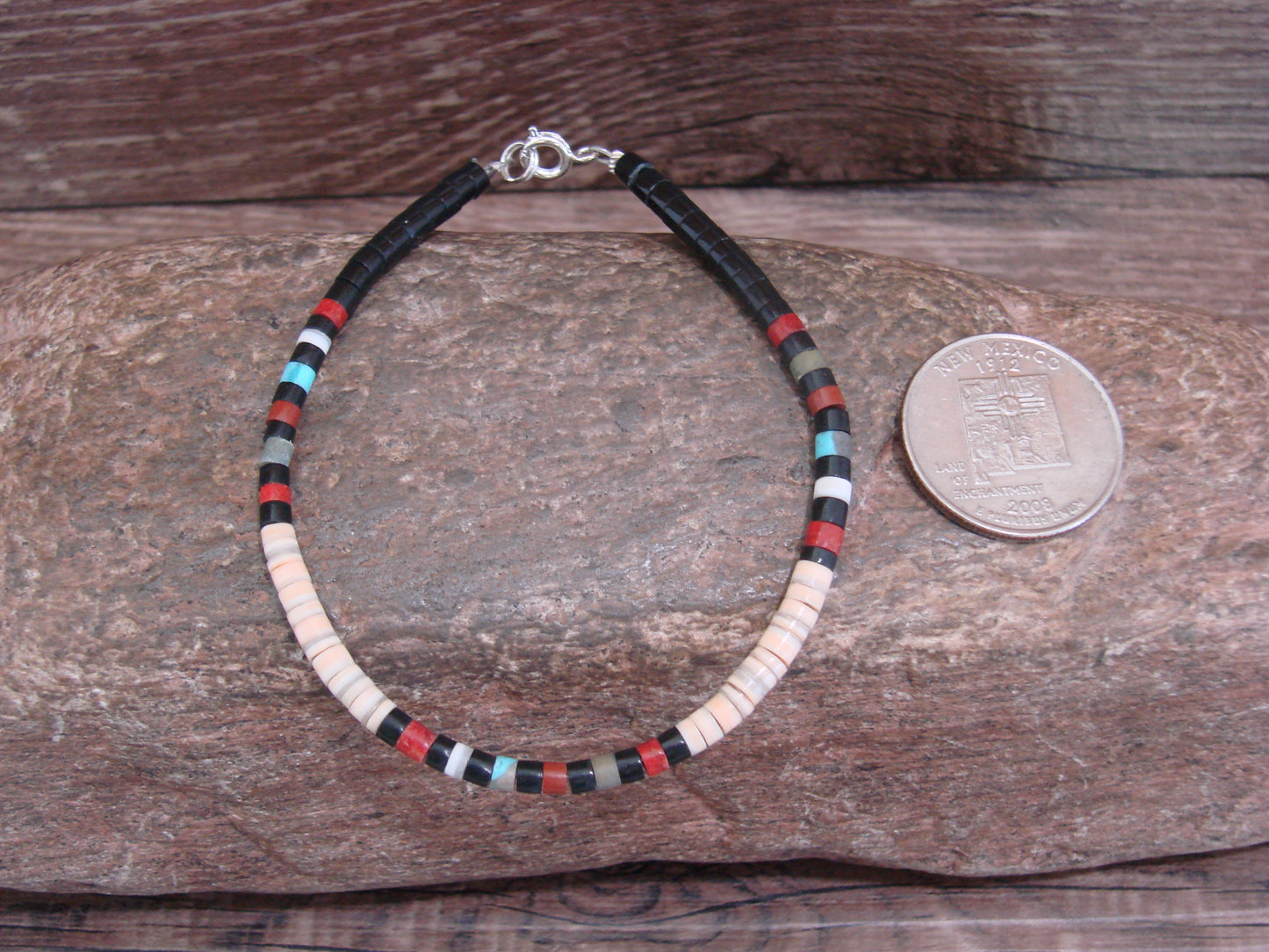 Native American Shell Heishi Bracelet by Calabaza
