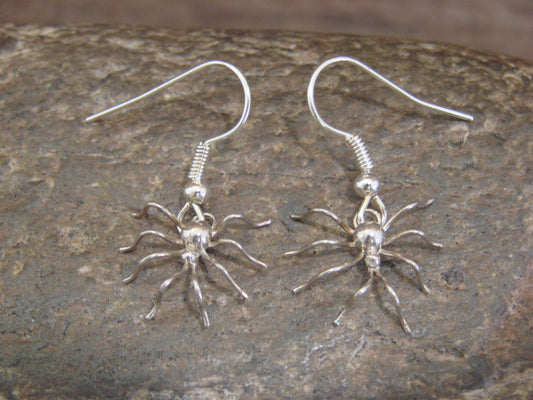 Native American Sterling Silver Spider Dangle Earrings by Platero