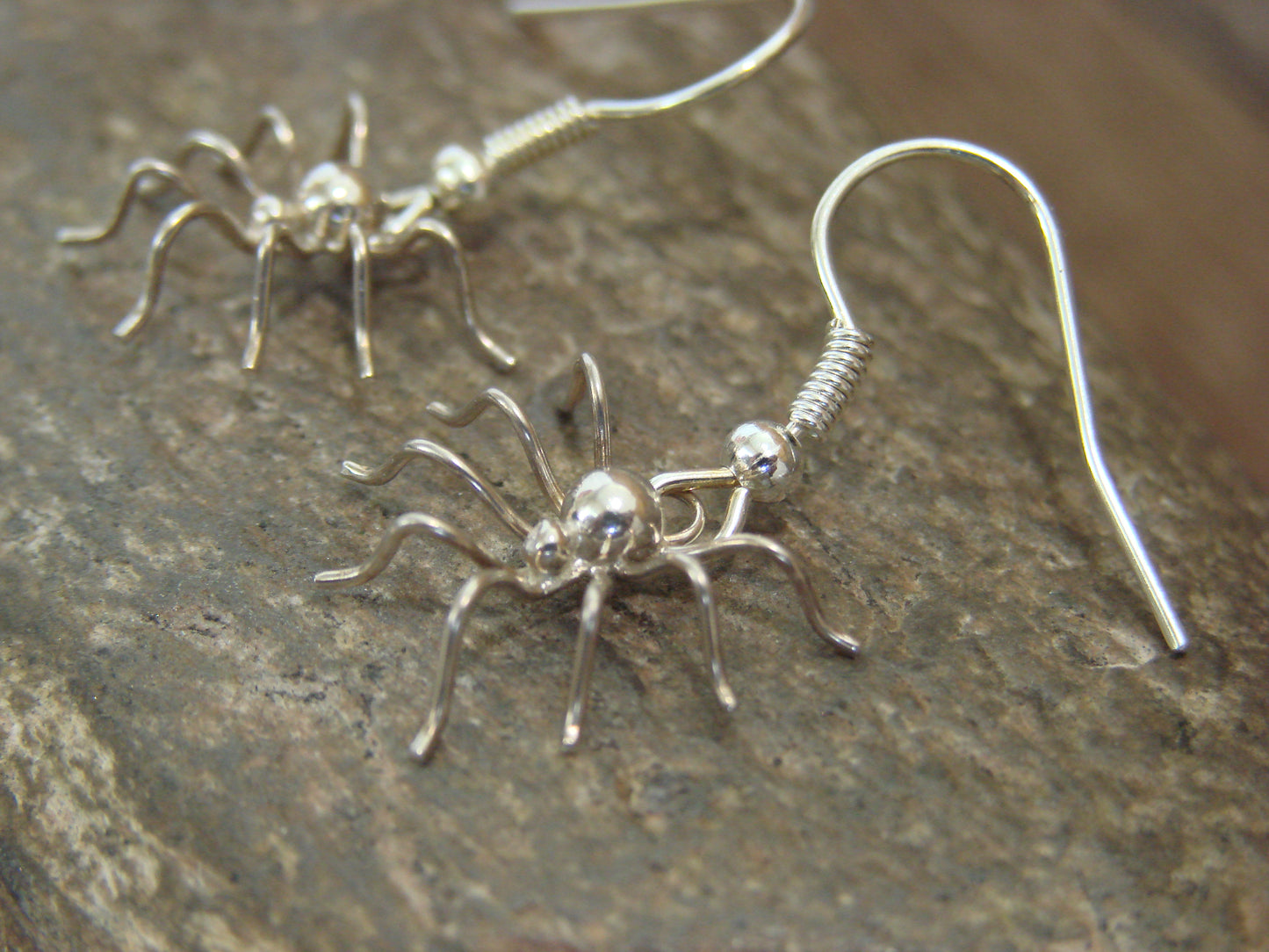 Native American Sterling Silver Spider Dangle Earrings by Platero
