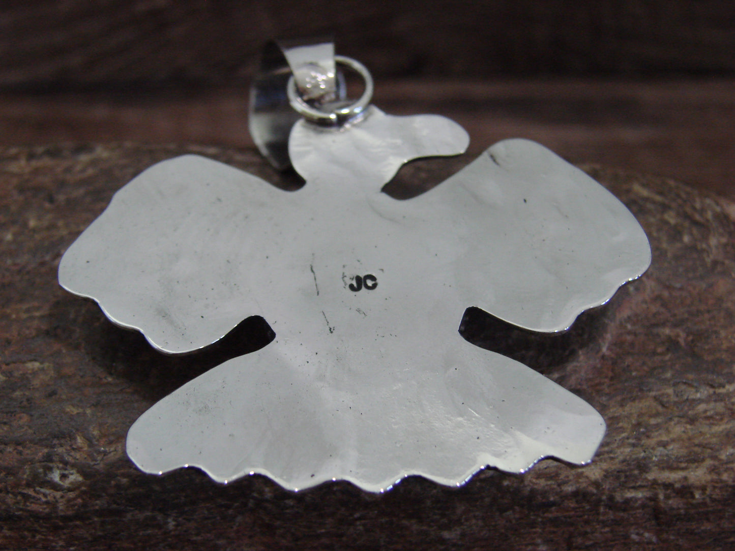 Native American Nickel Silver & Turquoise Thunderbird Pendant - Cleveland