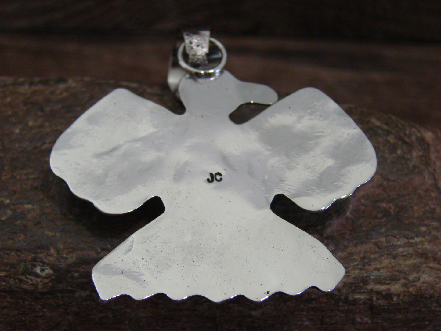 Native American Nickel Silver & Turquoise Thunderbird Pendant - Cleveland