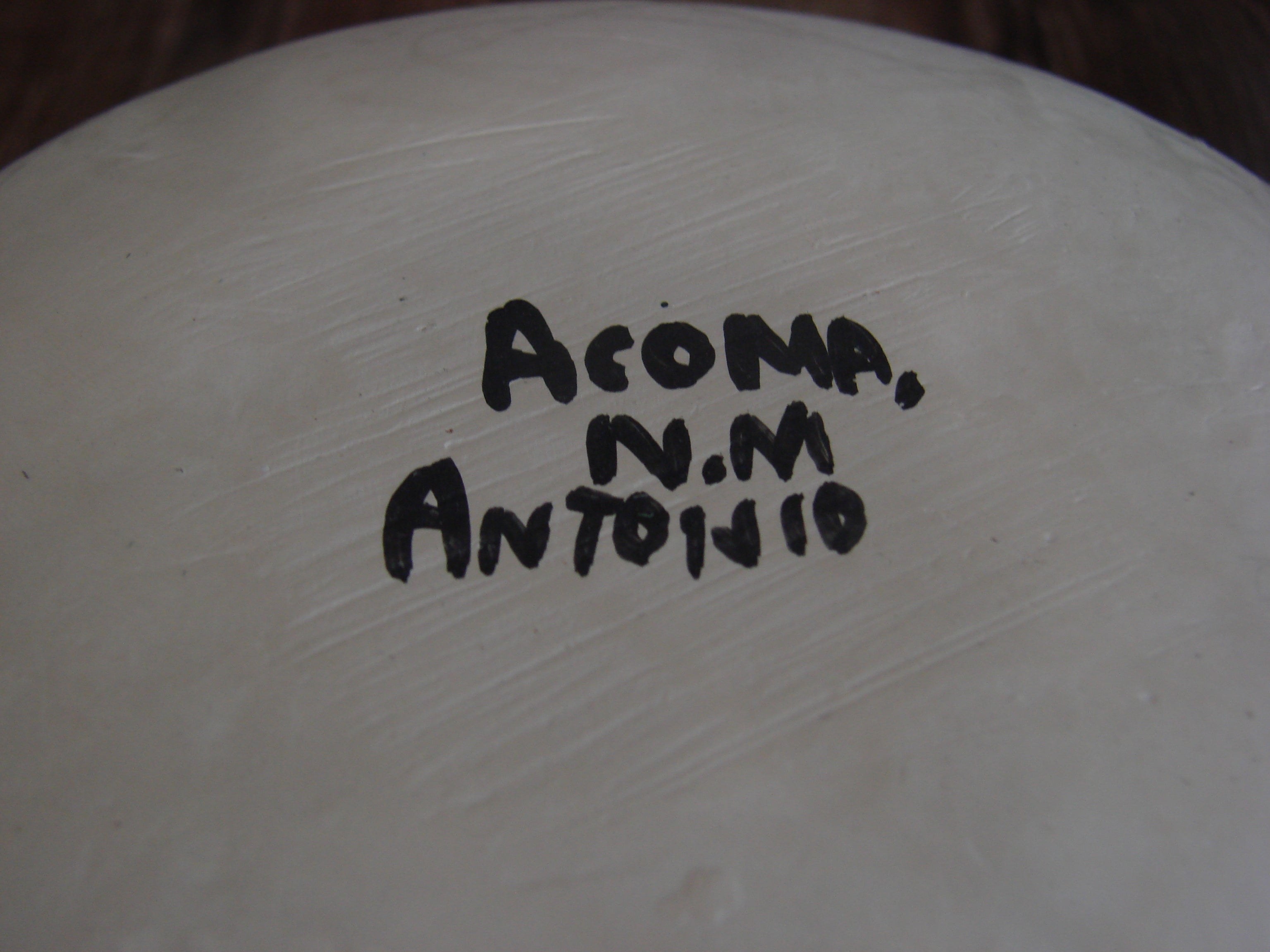 Native American Acoma Indian Hand Painted Seed Pottery by Antonio