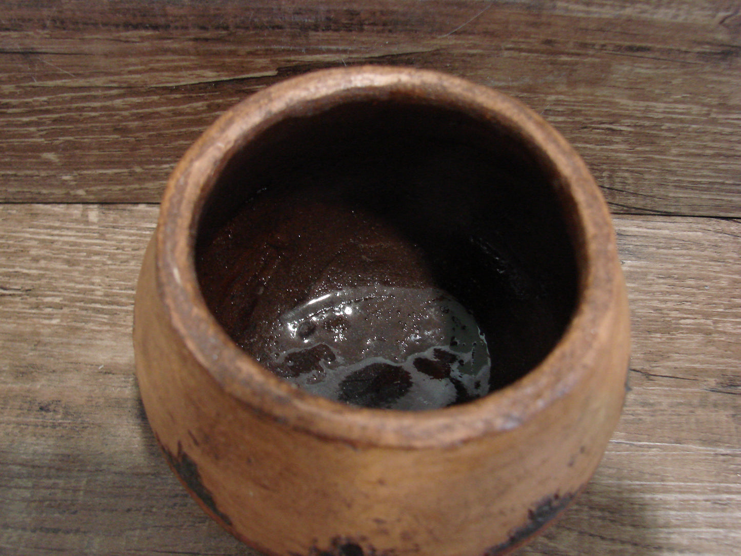 Native American Pine Pitch Medicine Bowl Pottery Signed by Lameman