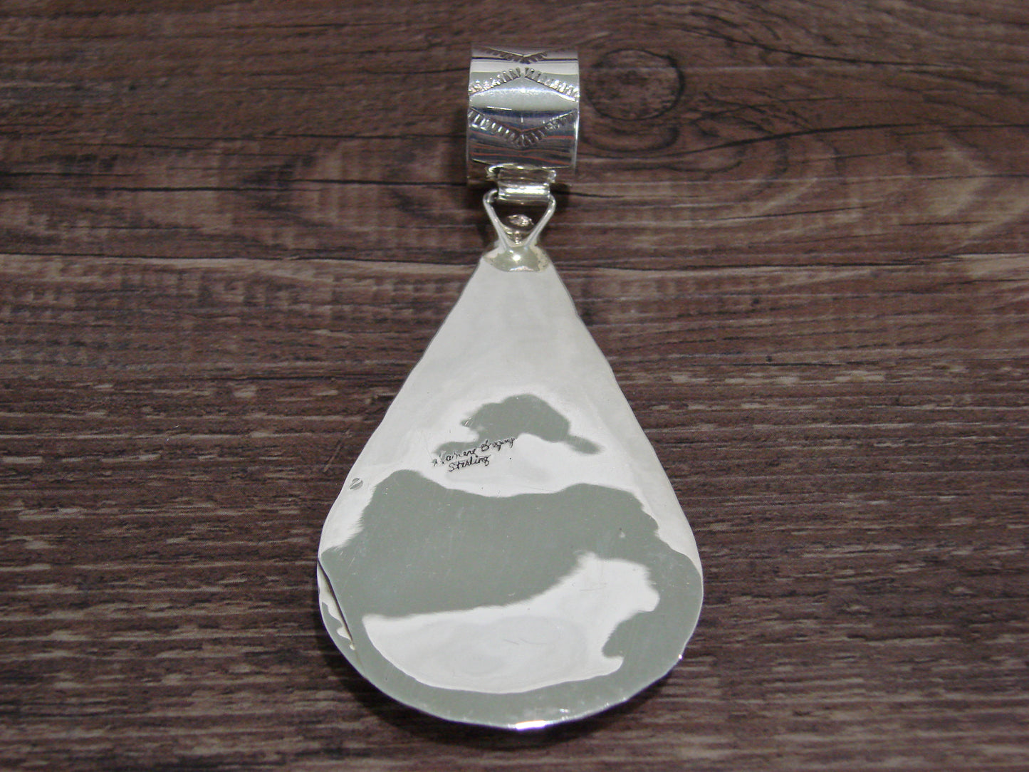 Native American Sterling Silver & Coral Cluster Pendant Signed Begay