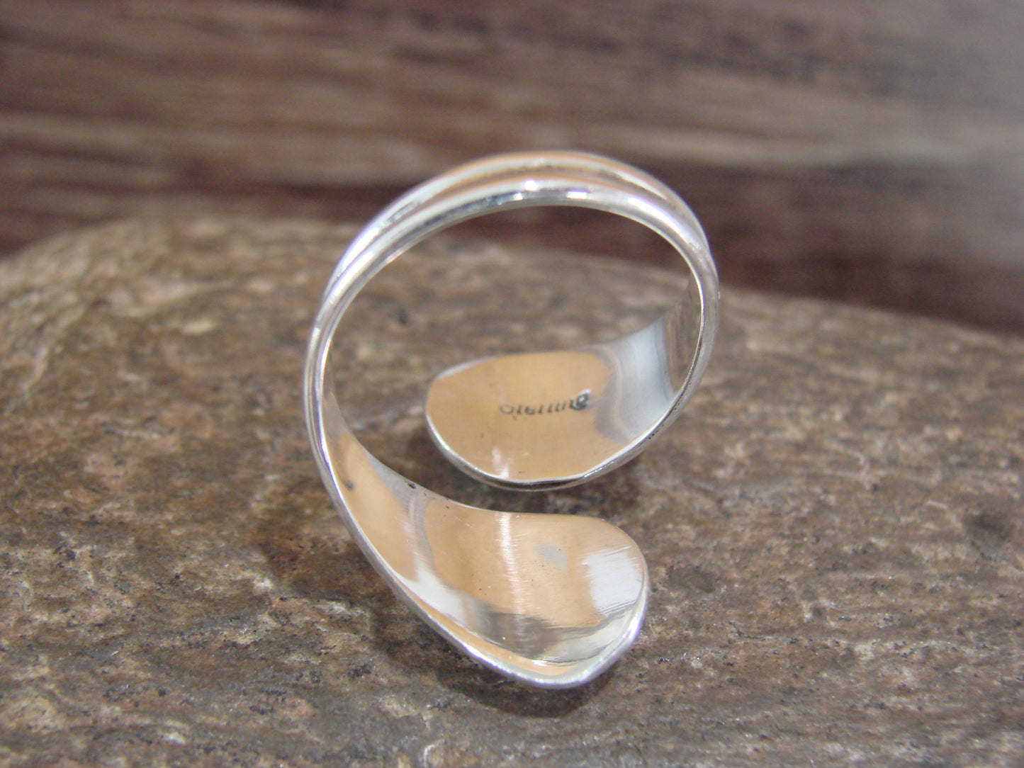 Navajo Indian Sterling Silver & Turquoise Adjustable Ring - Belin