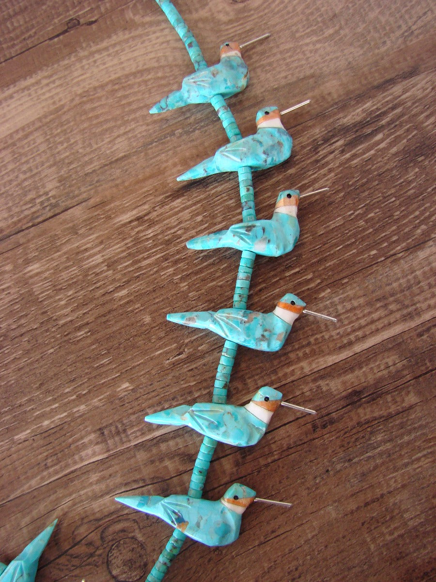 Hand Carved Turquoise Hummingbird Fetish Necklace Matt Mitchell