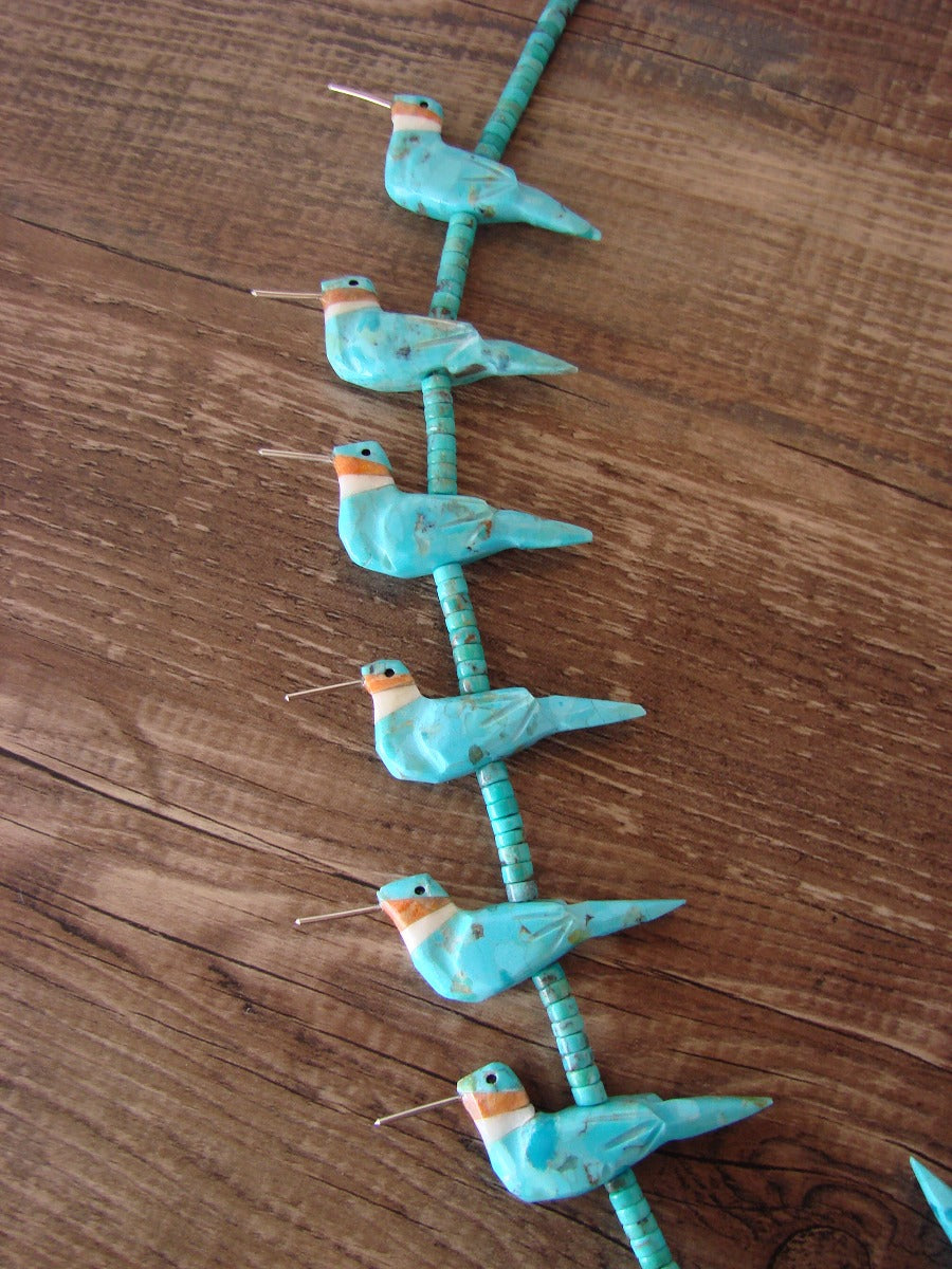 Hand Carved Turquoise Hummingbird Fetish Necklace Matt Mitchell