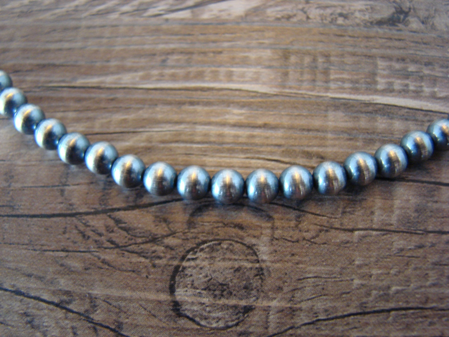 Native American Hand Strung Round Navajo Pearl 18" Necklace by I. John