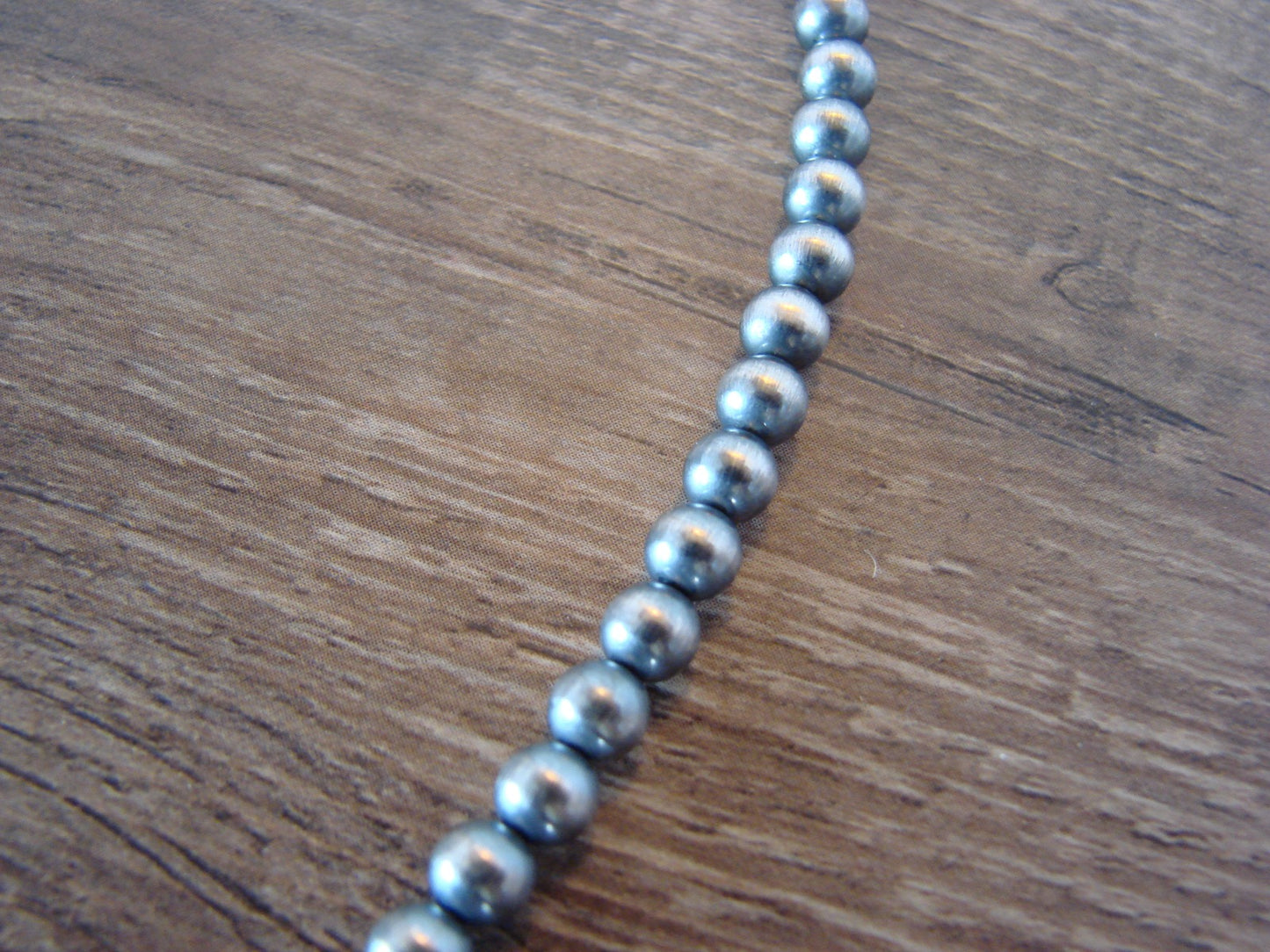 Native American Hand Strung Round Navajo Pearl 18" Necklace by I. John