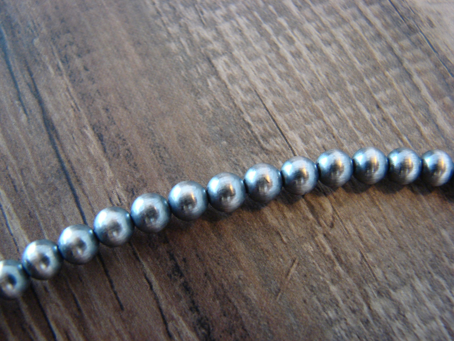 Native American Hand Strung Round Navajo Pearl 18" Necklace by I. John