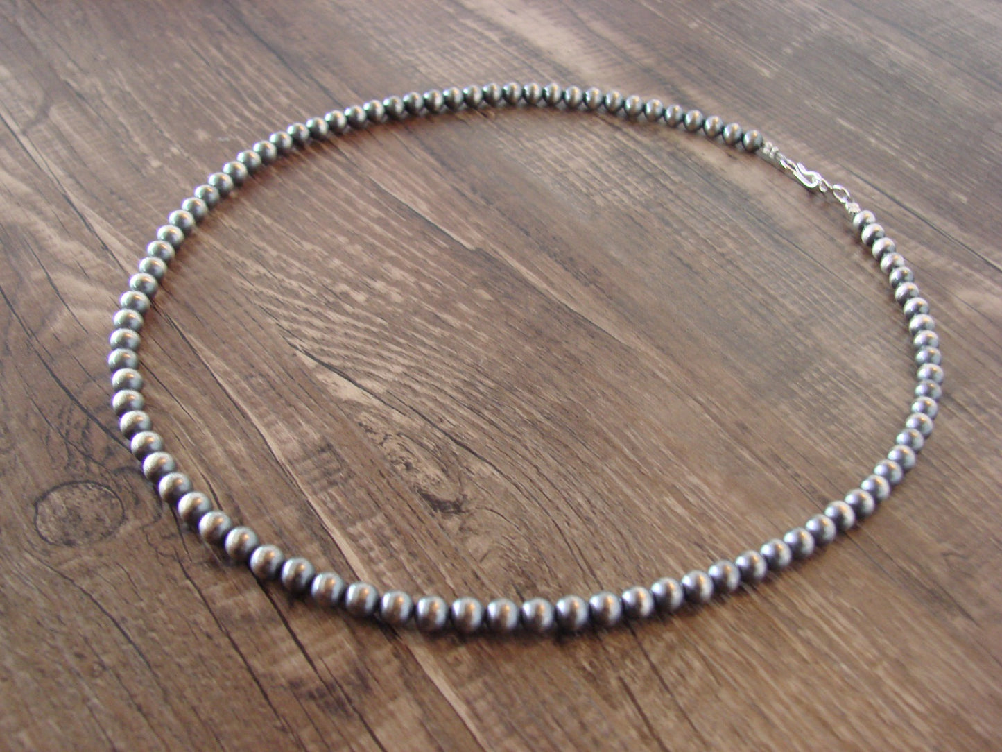 Native American Hand Strung Round Navajo Pearl 18" Necklace by I. John