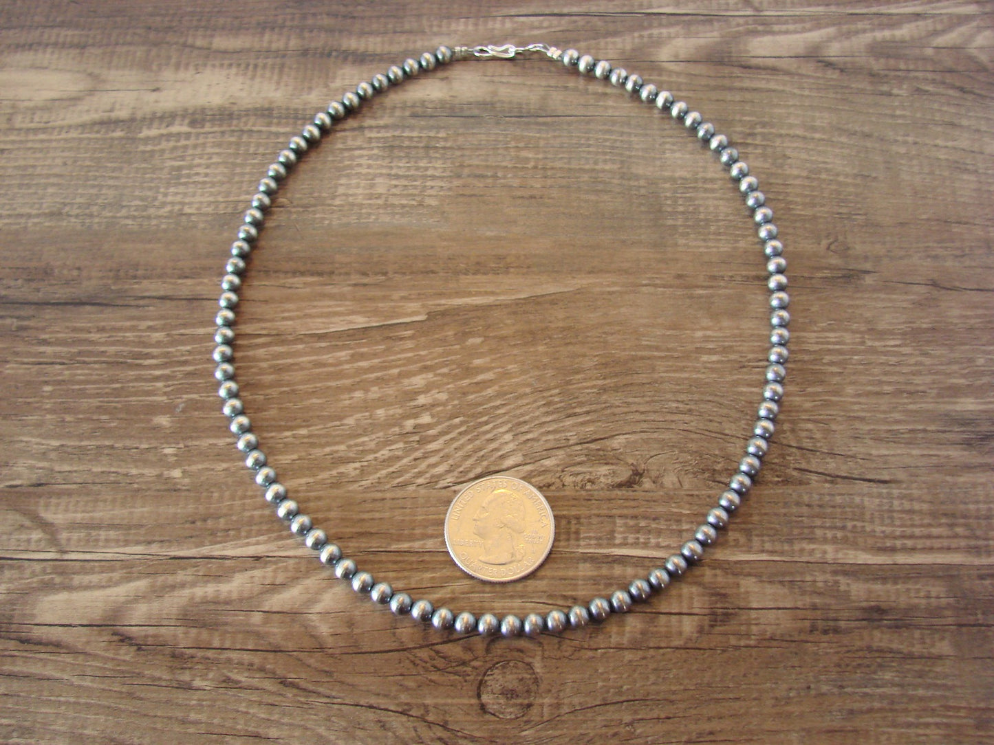 Native American Hand Strung Round Navajo Pearl 18" Necklace by I. John