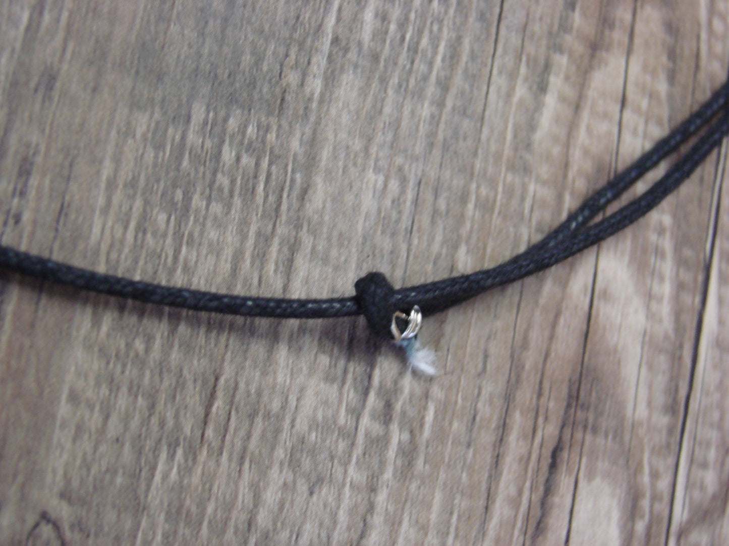 Hand Carved Jet & Turquoise Magpie Fetish Necklace by Matt Mitchell