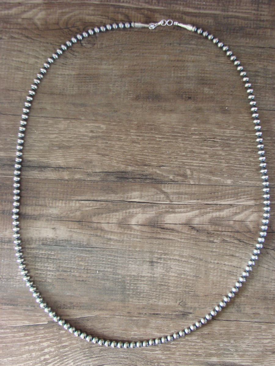 Native American Sterling Silver Navajo Pearl 28" Necklace - Jake