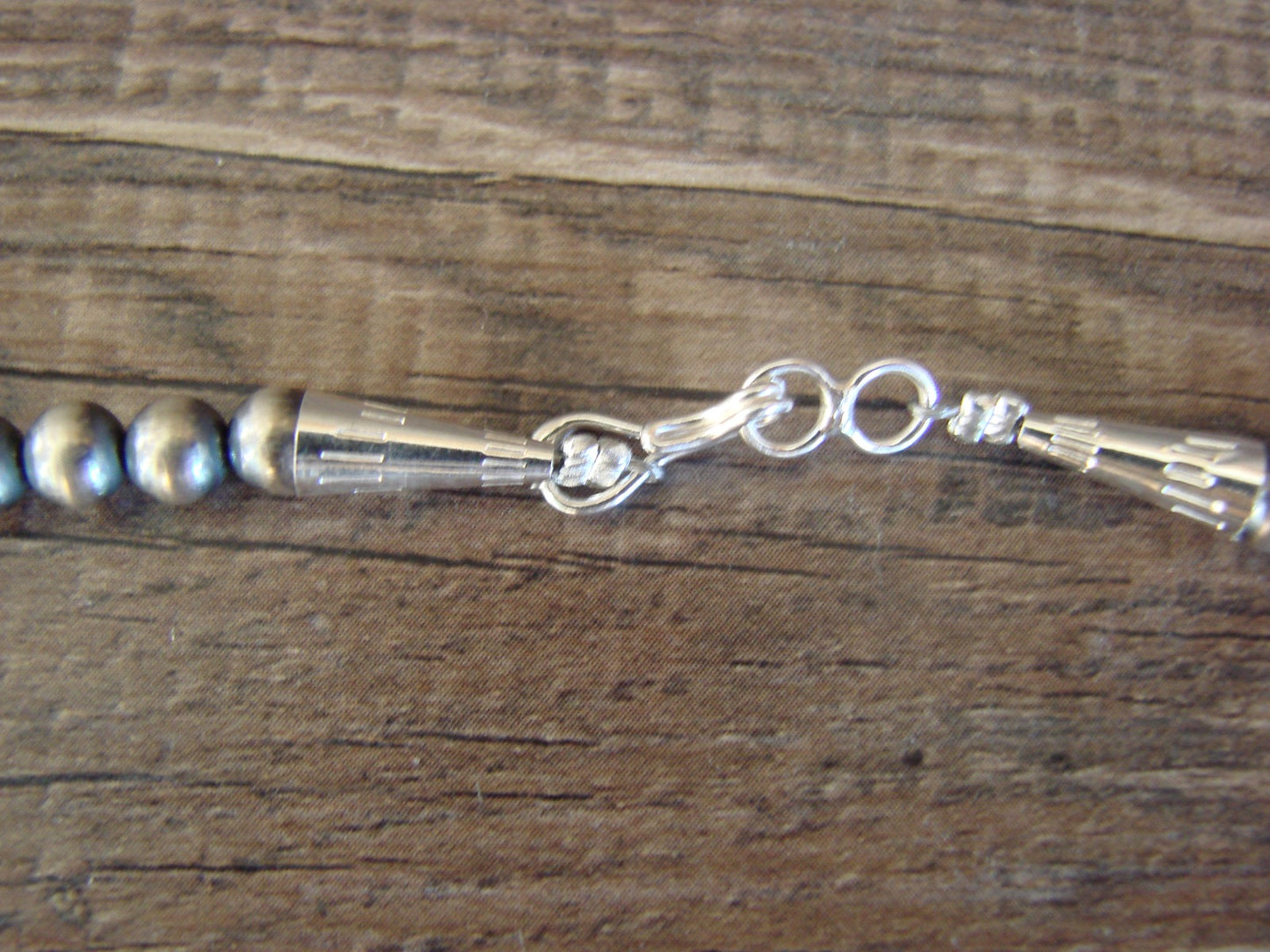 Native American Sterling Silver Navajo Pearl 28" Necklace - Jake
