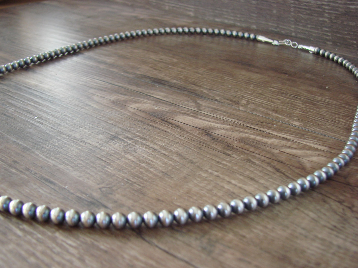 Native American Sterling Silver Navajo Pearl 28" Necklace - Jake