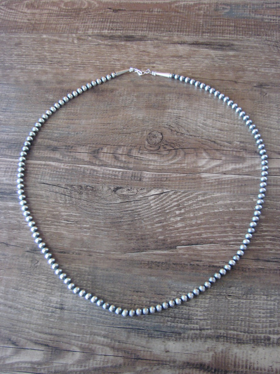 Native American Hand Strung 22" Round Navajo Pearl Necklace -  I. John