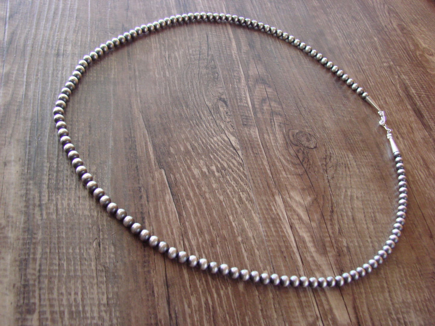 Native American Hand Strung 22" Round Navajo Pearl Necklace -  I. John