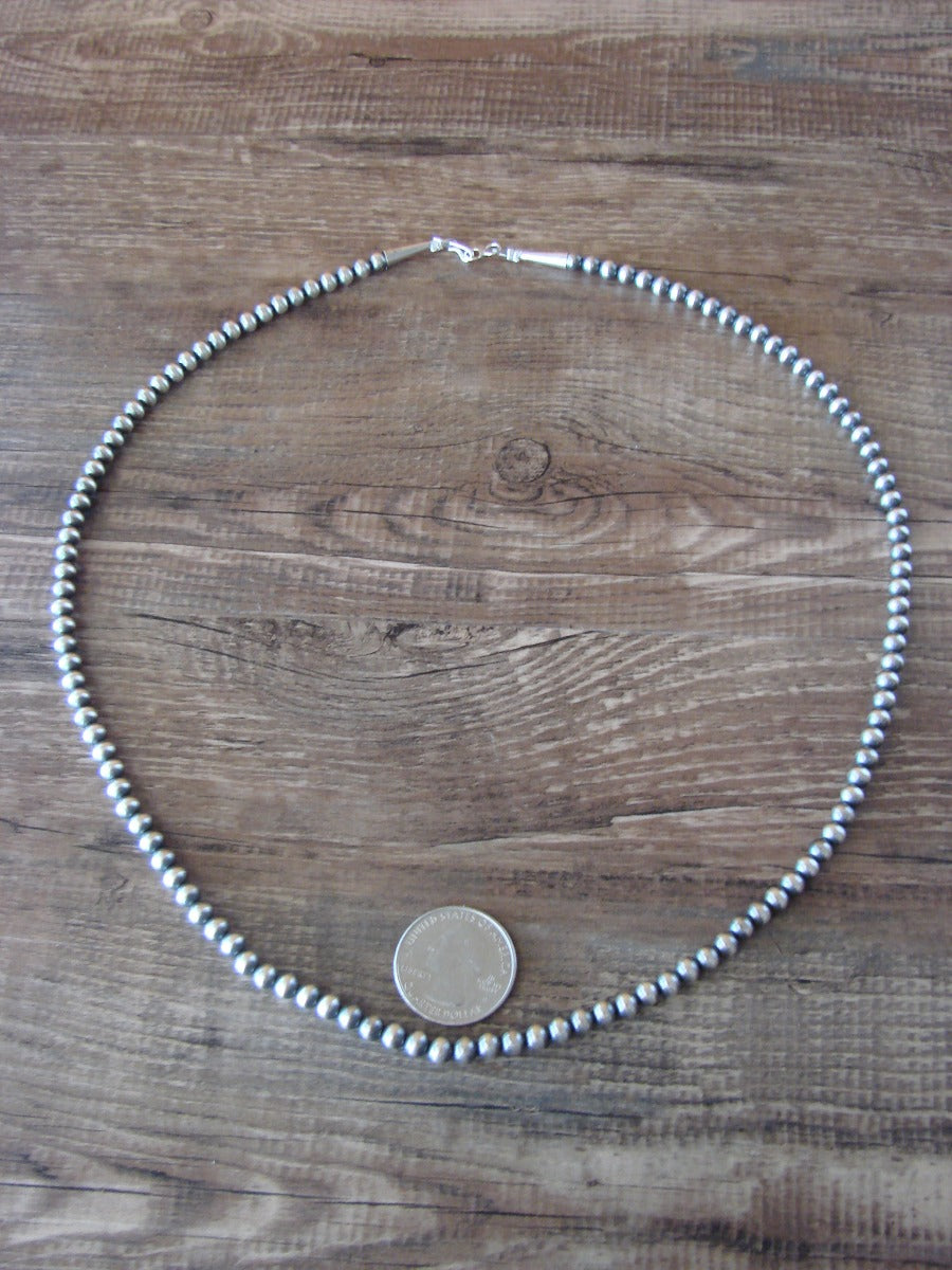 Native American Hand Strung 22" Round Navajo Pearl Necklace -  I. John