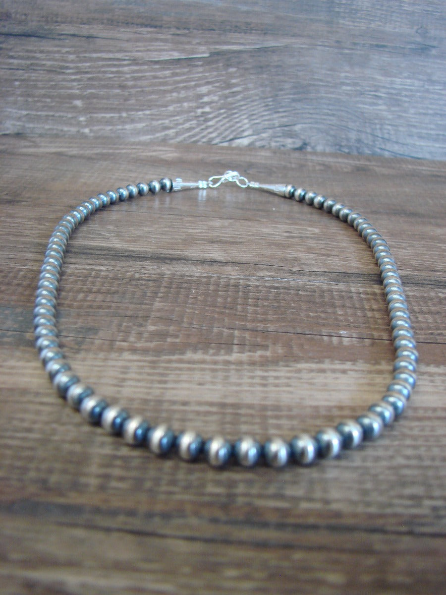 Native American Hand Strung Round Navajo Pearl 16" Necklace by I. John