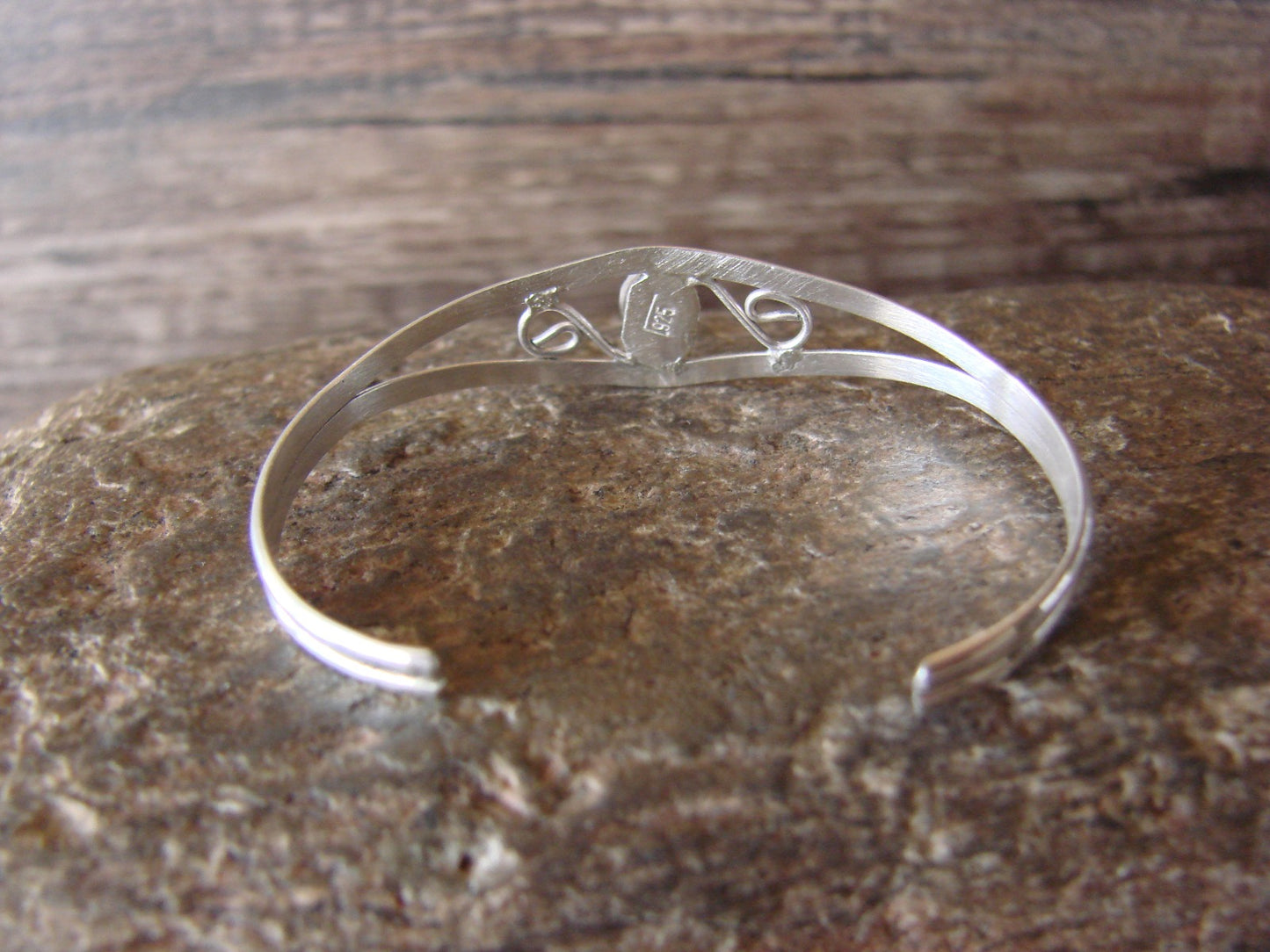 SMALL Navajo Baby / Child Sterling Silver Turquoise Bracelet by Lincoln