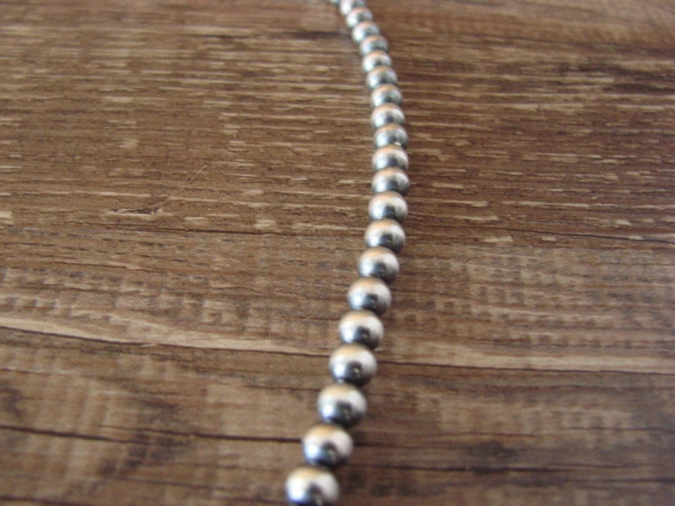 Native American Sterling Silver 30" Navajo Pearl Necklace by I. John