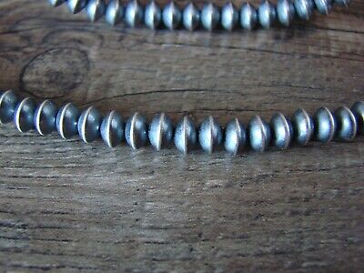 Navajo Pearl Sterling Silver Saucer Bead Hand Strung 35" Necklace - Doreen Jake