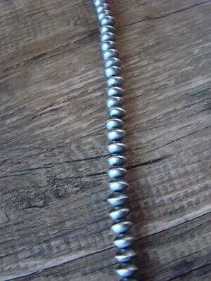 Navajo Pearl Sterling Silver Saucer Bead Hand Strung 35" Necklace - Doreen Jake