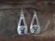 Navajo Sterling Silver Turquoise Coral Chip Inlay Dangle Earrings by J. Yazzie