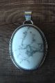 Navajo Indian Jewelry Sterling Silver White Howlite Pendant!  Begaye