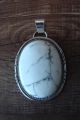 Navajo Indian Jewelry Sterling Silver White Howlite Pendant!  Begaye