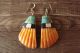 Santo Domingo Multi-Stone Inlay Dangle Shell Earrings Aguilar